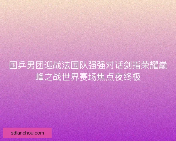 国乒男团迎战法国队强强对话剑指荣耀巅峰之战世界赛场焦点夜终极