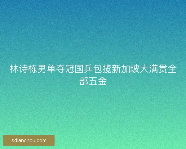 林诗栋男单夺冠国乒包揽新加坡大满贯全部五金 林诗栋男单夺冠国乒包揽新加坡大满贯全部五金