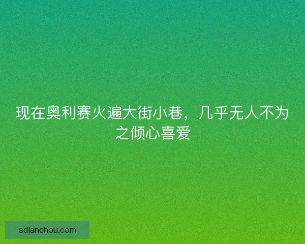 现在奥利赛火遍大街小巷,几乎无人不为之倾心喜爱 现在奥利赛火遍大街小巷,几乎无人不为之倾心喜爱